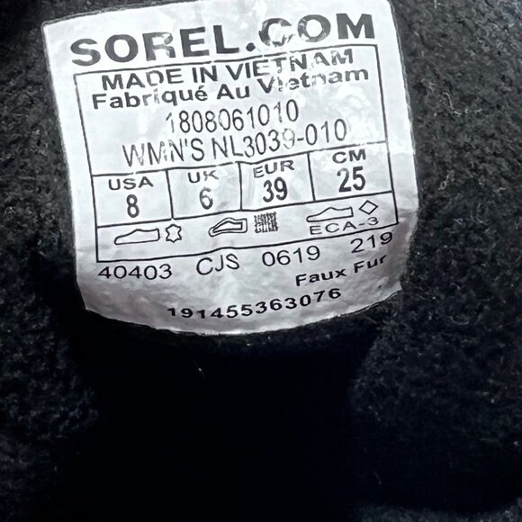 Sorel Explorer Joan Black Suede Womens 8 Waterproof Faux Fur Trimmed Boots - Picture 13 of 13